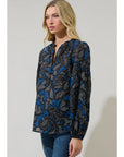 Jami Split Neck Poplin Top