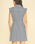 Sylvia Stripe Cap Sleeve Mini Dress