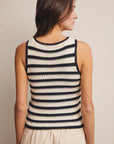 Siena Striped Crochet Knit Tank