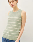 Nora Striped Sleeveless Sweater Tank
