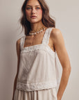 Esme Embroidered Square Neck Tank