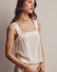 Esme Embroidered Square Neck Tank