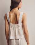 Esme Embroidered Square Neck Tank