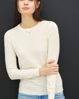 Viscose Crew Neck Soft Knit Sweater