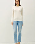Viscose Crew Neck Soft Knit Sweater