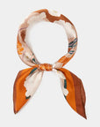 Brielle Burnt Orange Floral Square Scarf