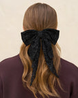 Oversized Bow Hair Clip - Spiderweb