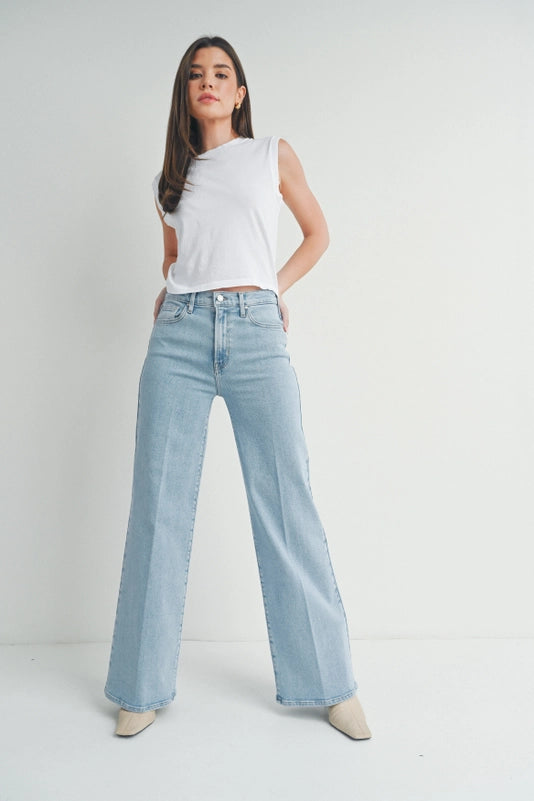 Light Wash Palazzo Denim