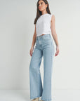 Light Wash Palazzo Denim