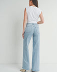 Light Wash Palazzo Denim