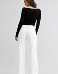 Penny Pintuck Wide Leg Denim