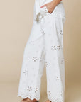Finley Embroidery Scalloped Hem Pants