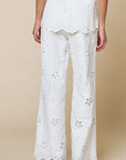 Finley Embroidery Scalloped Hem Pants