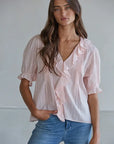 Vanessa Woven Short Sleeve Top