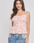 Fawn Floral Peplum Blouse