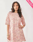 Floral Embroidery Sequined Mini Dress - Plus Size