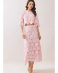 Francesca Floral Lace Midi Skirt