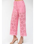 Eliza Eyelet Cropped Wide Leg Pant