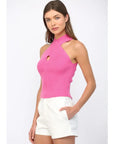 Havana Halter Neck Knit Top