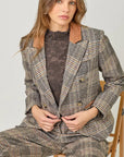Plaid Double Breasted Blazer
