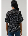 Prya Polka Dot Tie Neck Top