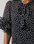 Prya Polka Dot Tie Neck Top