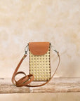 Poppy Rattan Cane Crossbody Bag
