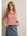 Siena Striped Crochet Knit Tank