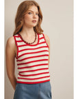 Siena Striped Crochet Knit Tank
