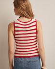 Siena Striped Crochet Knit Tank