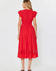 Elsa Embroidered Lace Midi Dress