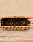 Sadie Rattan Wide Weave Clutch