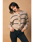 Anna Striped Button Down Cardigan