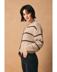 Anna Striped Button Down Cardigan