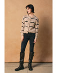 Anna Striped Button Down Cardigan