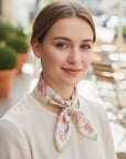Lulu Floral Pattern Square Satin Scarf