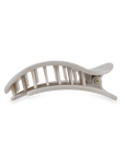 Medium Round Flat Hair Clip Silver Flames