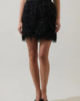 Heather Metallic Fringe Mini Skirt