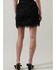 Heather Metallic Fringe Mini Skirt