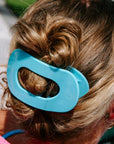 Flat Round Hair Clip | Large | Summer Sky