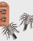 Metal Rhinestone Hair Clips 2pc Set - Spider