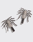 Metal Rhinestone Hair Clips 2pc Set - Spider