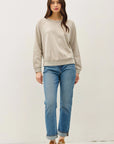 Acid Wash Pullover Raglan Sweatshirt