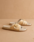 Goldie Natural Raffia Buckle Slide