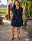 Susie Short Sleeve Mini Dress - Plus Size