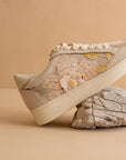 The Tammi | Light Grey Floral Applique Sneaker