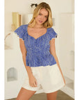 Piper Poplin Ruffle Sleeve Top