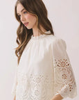 Freya Floral Eyelet Embroidery Top