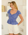 Piper Poplin Ruffle Sleeve Top
