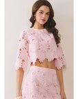 Francesca Floral Lace Cropped Top
